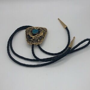 Vintage Bolo Tie Sterling Silver Tone  USA